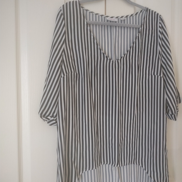 Women's striped high low top - Picture 2 of 3